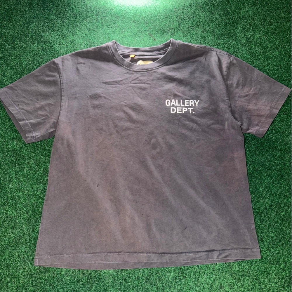 Gallery Dept Hollywood CA Logo T-Shirt Gray Mens Medium Boxy Fit Made in USA